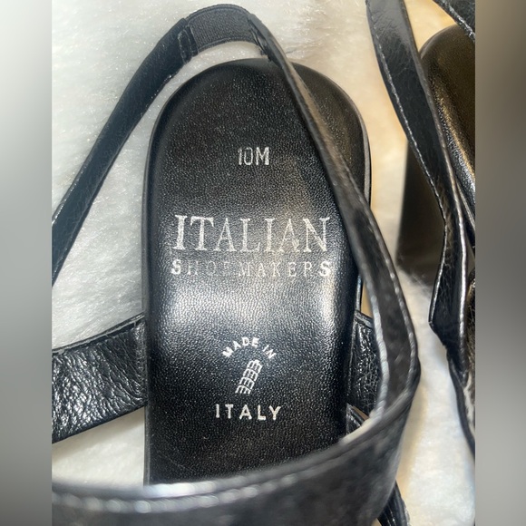 Italian Leather- size 10- wedge- 🔥 rhines/bling bling 🔥 - Picture 3 of 5